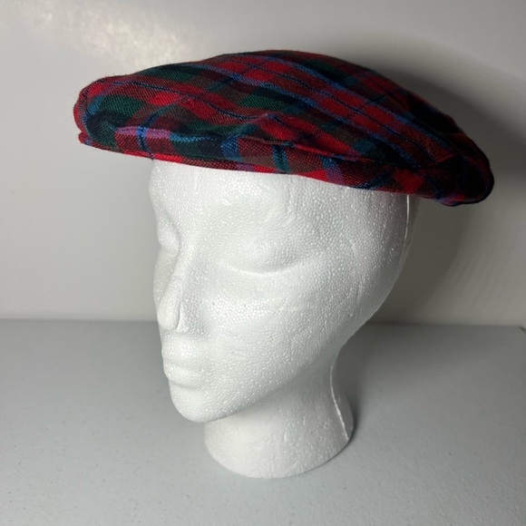 Source Unknown Other - VTG Beret Hat Ingles Buchan Made in Scotland Pure Wool Red Plaid